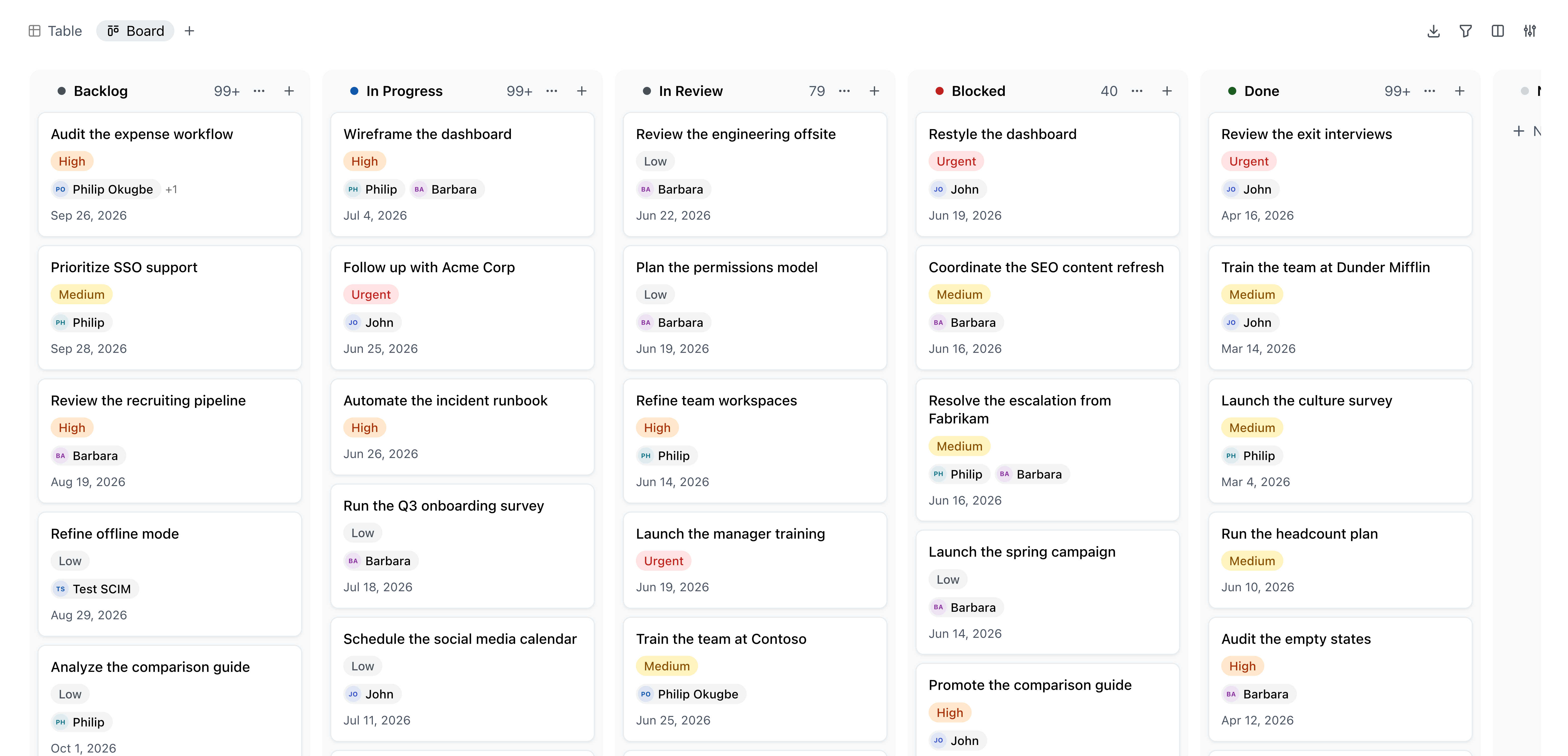 Bases Kanban view